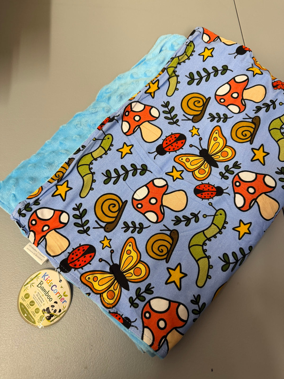 Bugs & Mushrooms bamboo blanket