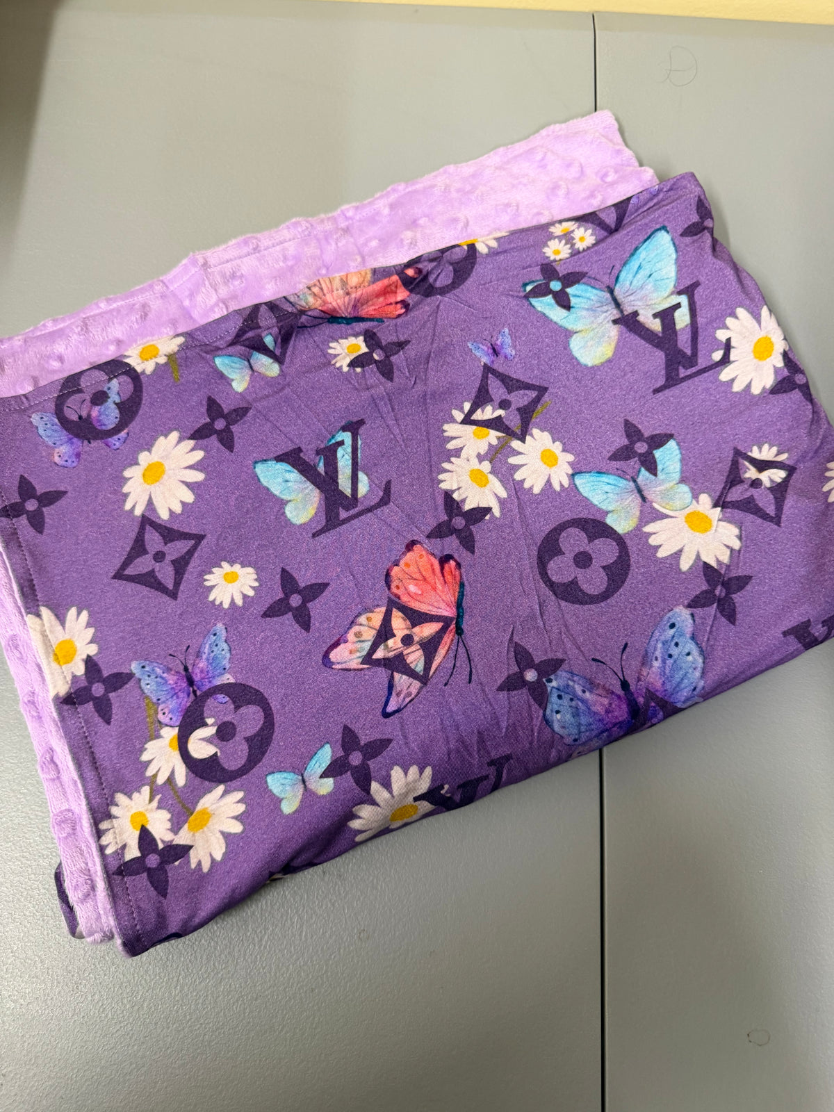 LV Butterflies & flowers bamboo blanket